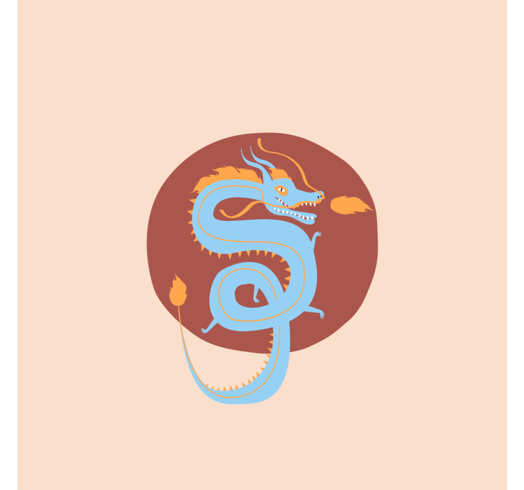 起居室盲道浅蓝色龙 - TenStickers
