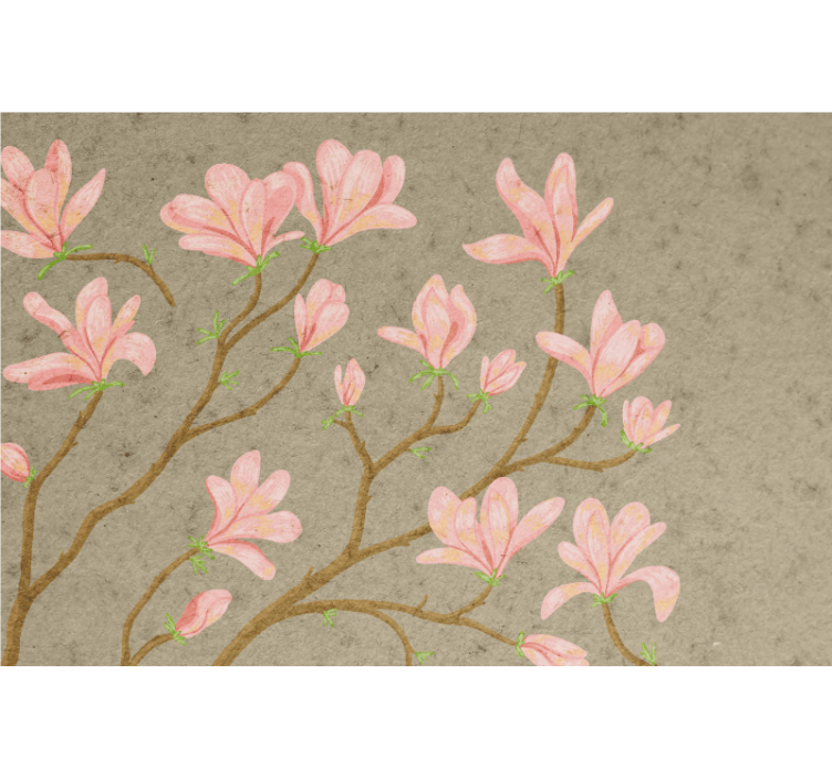起居室盲道复古风格木兰花 - TenStickers