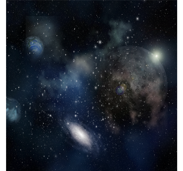 起居室盲道带您欣赏美丽的宇宙与行星景观 - TenStickers