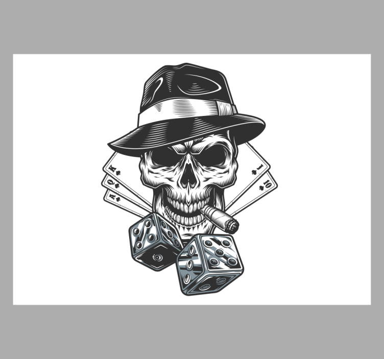 白盲骰子与骷髅卡牌 - TenStickers
