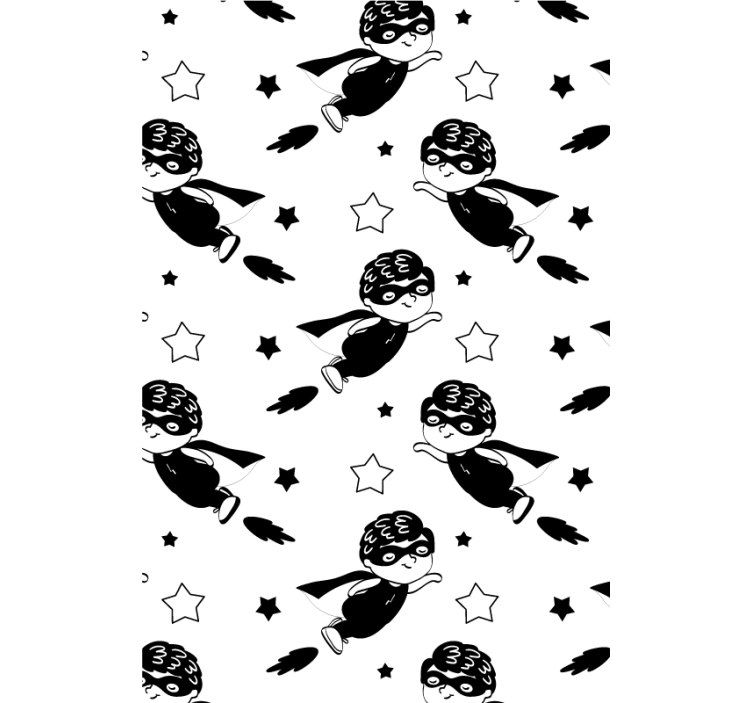 幼儿园的卷簾 超级英雄的飞行路线 - TenStickers