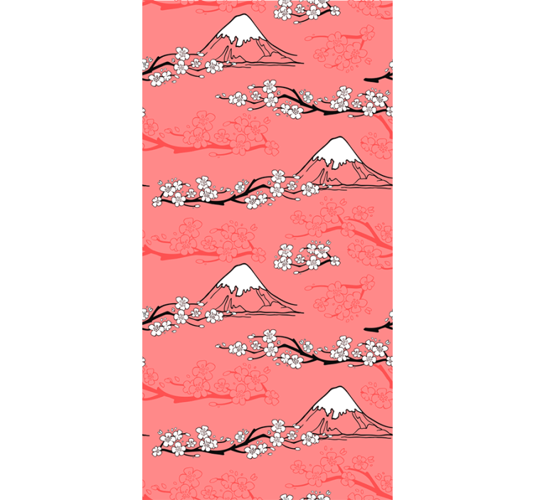 春天树大自然粉红色卷簾 - TenStickers