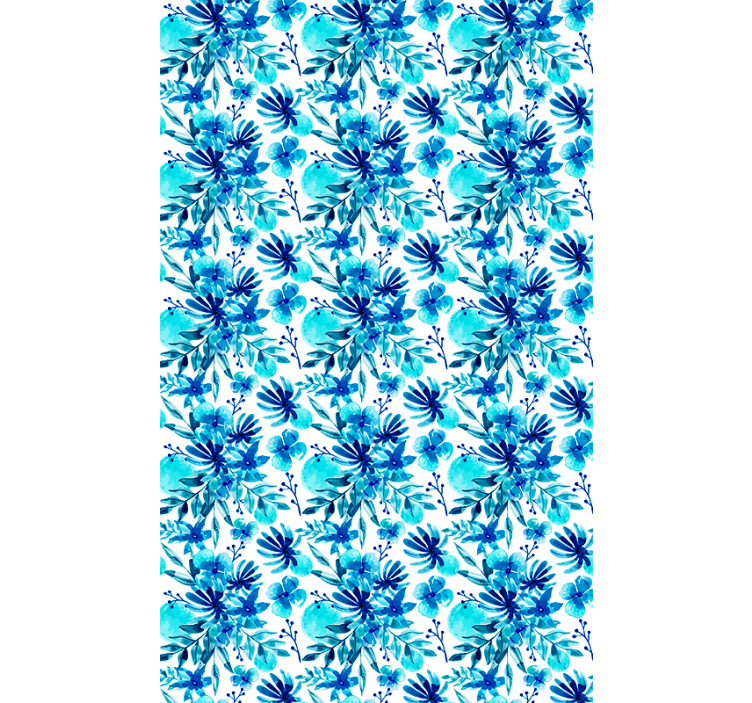 盲人花草生动蓝色主题 - TenStickers