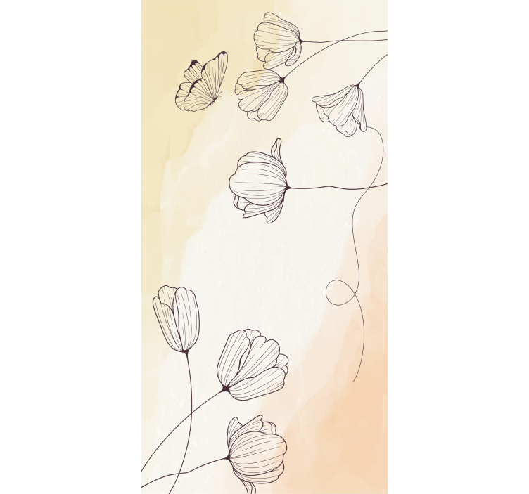 花卉盲道 aquarella花卉轮廓 - TenStickers