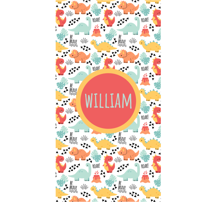 盲人与恐龙：带圆形名字的小恐龙 - TenStickers