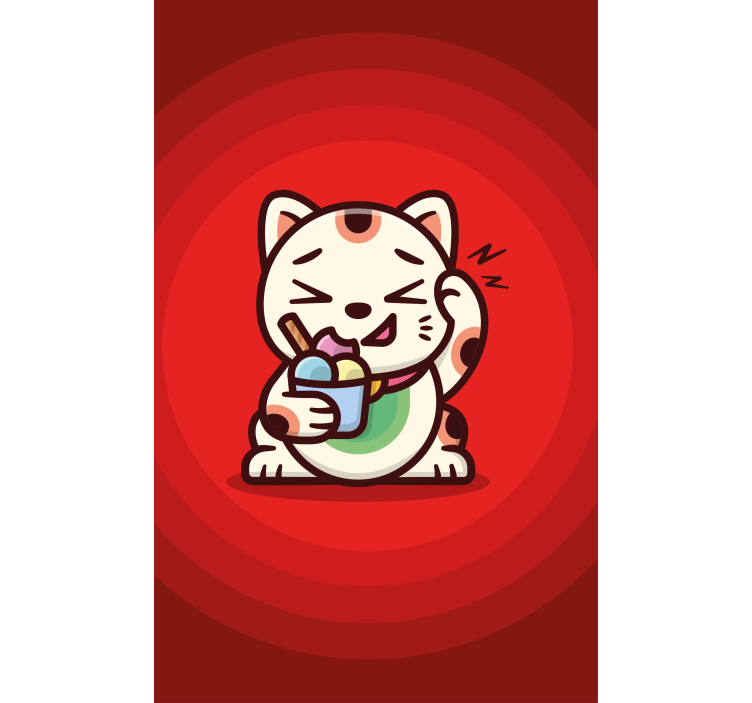 有趣的盲人猫咪享受美味零食 - TenStickers