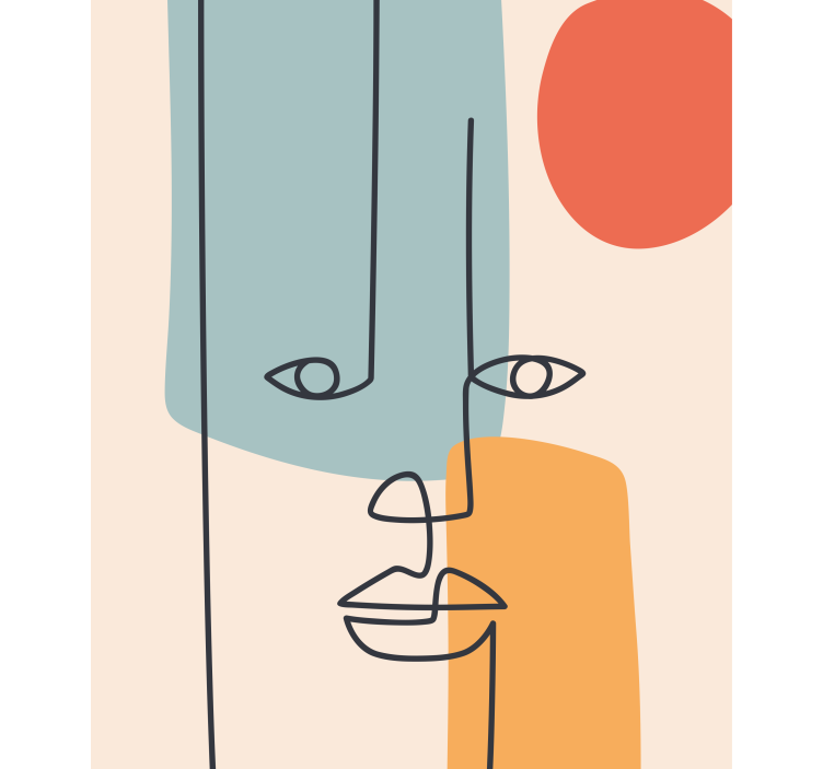 图案化的盲人抽象面部轮廓 - TenStickers