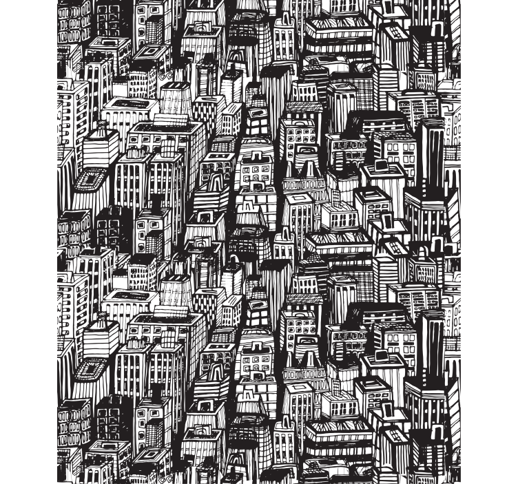 带世界地图的盲人城市天际线概览 - TenStickers