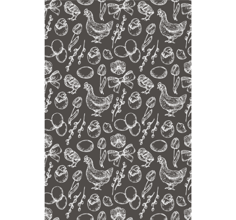 有动物的百叶窗迷人的鸡图案 - TenStickers