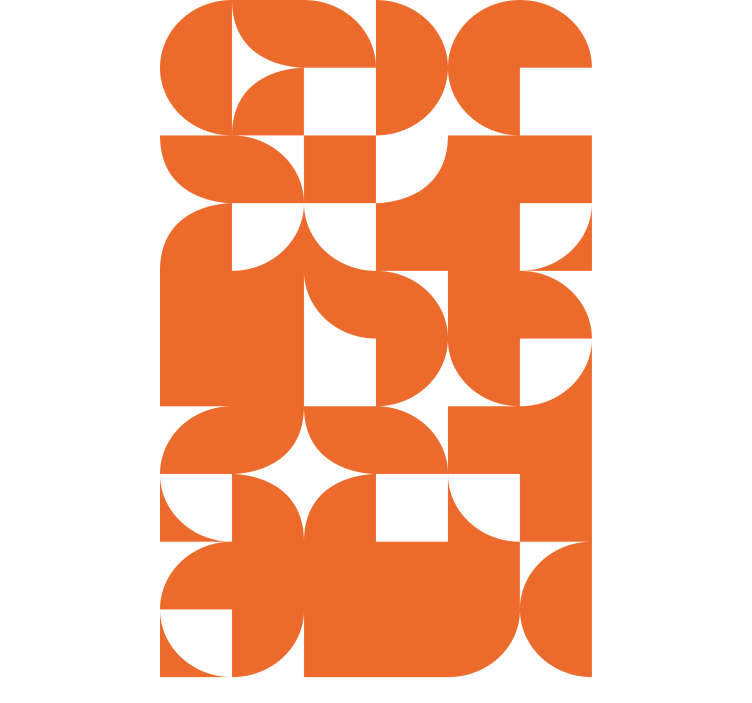 现代盲人几何橙色图案 - TenStickers