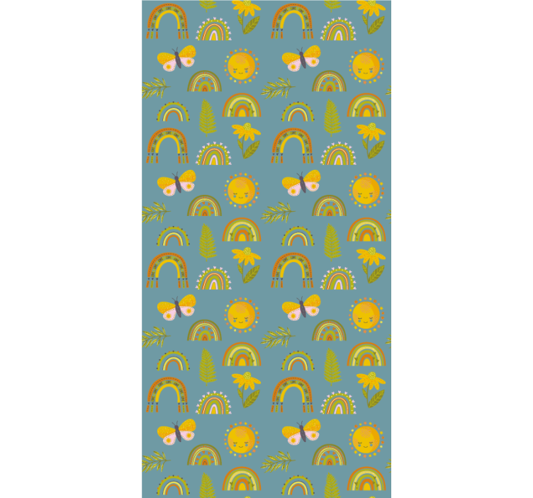 有树的百叶窗，阳光彩虹设计 - TenStickers