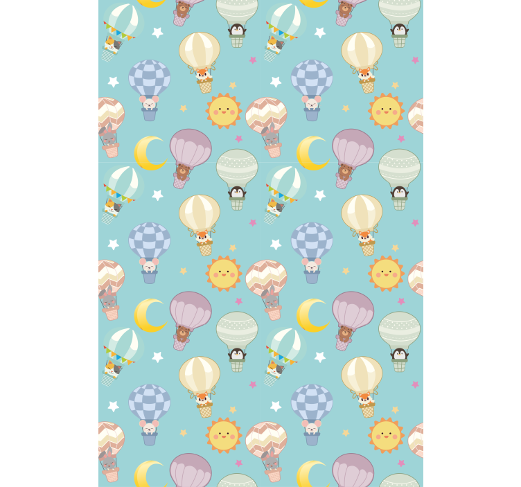 儿童盲人热气球与太阳 - TenStickers