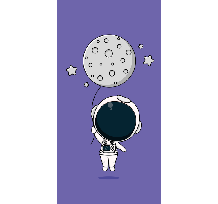 有趣的盲人拿着月球的宇航员 - TenStickers