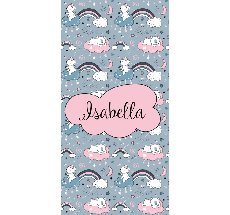 儿童盲人彩虹熊定制名字玩具 - TenStickers