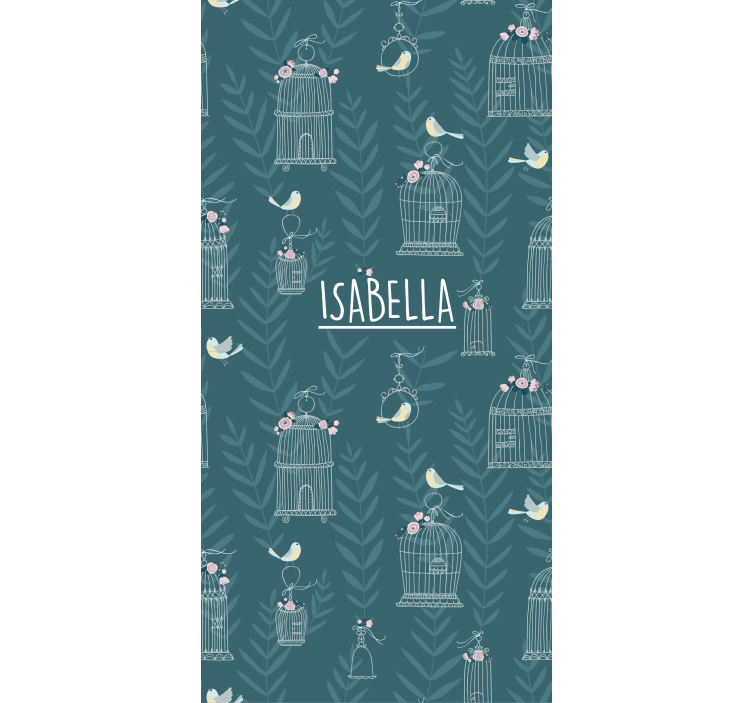 儿童盲人蓝色鸟笼带名字 - TenStickers