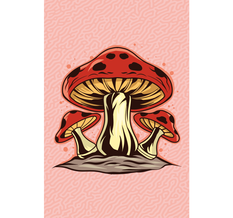 盲人花草生机盎然的蘑菇三重奏 - TenStickers