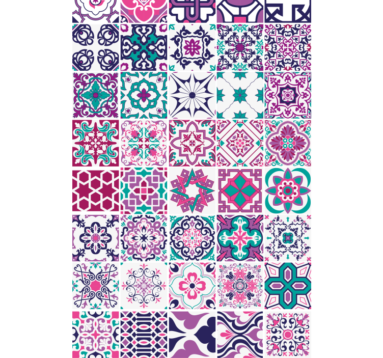 纹理和图案的盲人几何瓷砖图案 - TenStickers