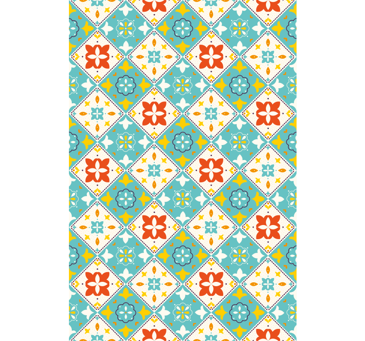 卫生间盲道配蓝色与米色瓷砖 - TenStickers