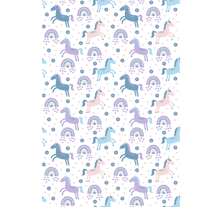 儿童盲人蓝色独角兽与彩虹 - TenStickers