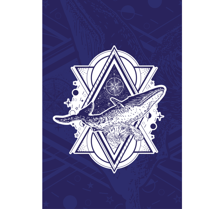 有动物的百叶窗，巨大的鲸鱼剪影 - TenStickers