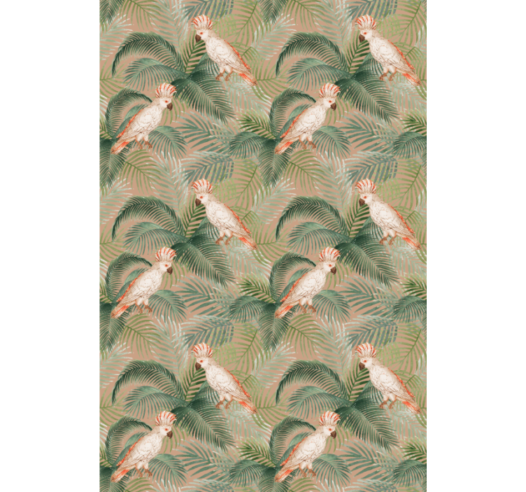 有动物的百叶窗：鹦鹉与树叶 - TenStickers