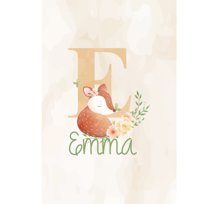 儿童盲人初始字母与名字的狐狸 - TenStickers