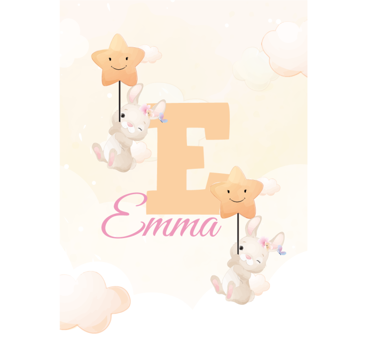 儿童盲人星星兔子与名字 - TenStickers