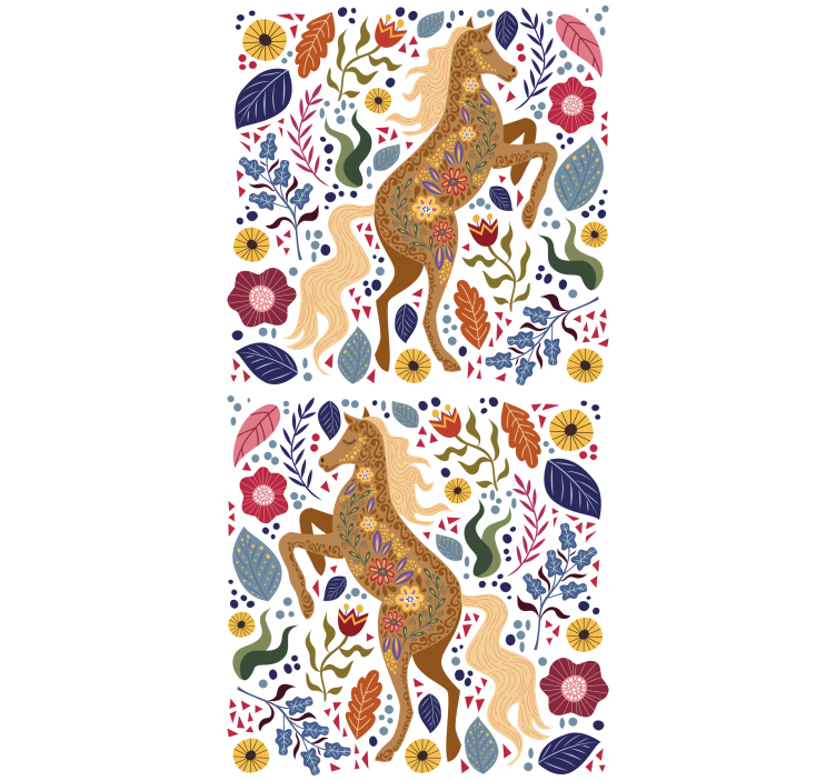 有动物的百叶窗优雅马匹剪影 - TenStickers