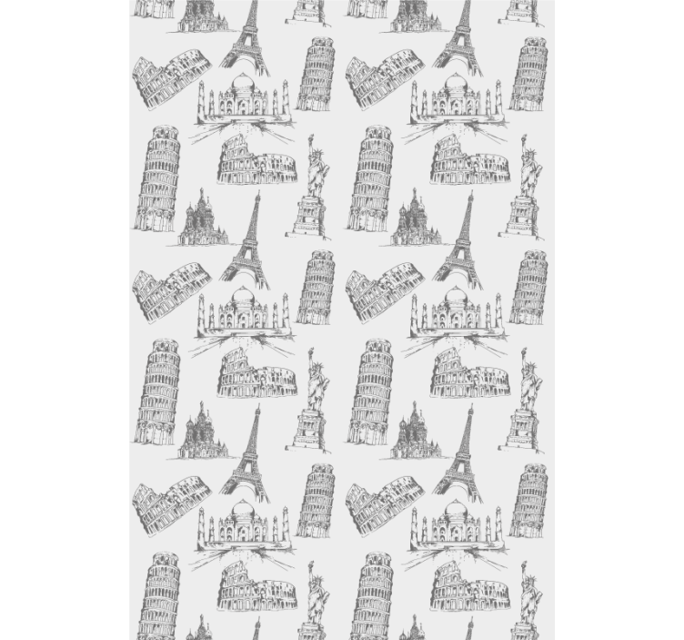 原有的盲人与著名地标轮廓 - TenStickers