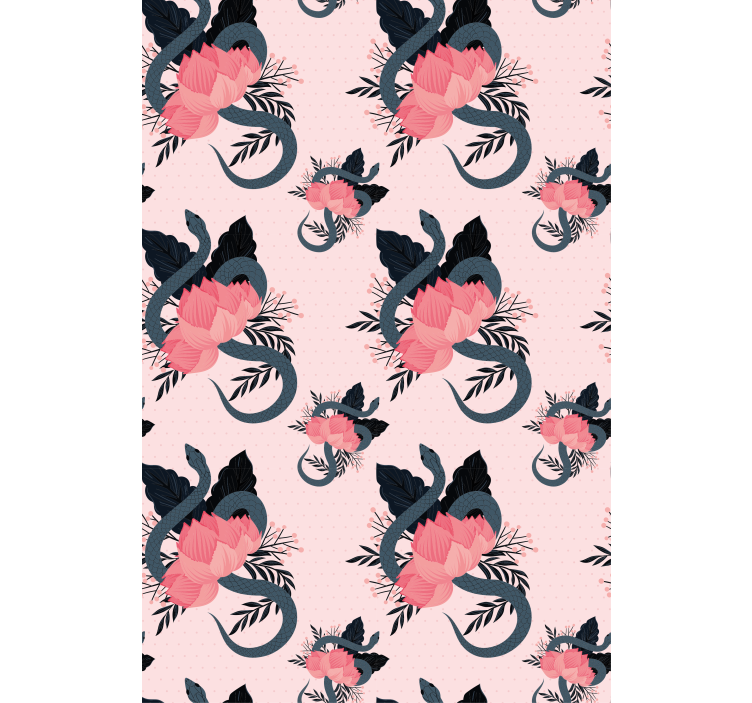 盲人花草的花卉与蛇形设计 - TenStickers