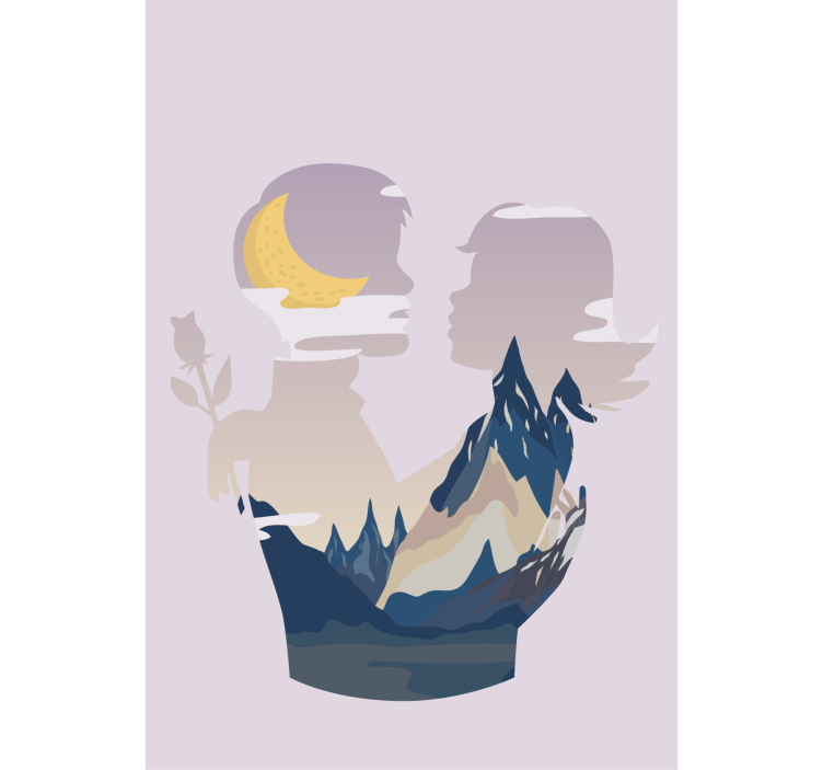 原有的盲人夜晚山景 - TenStickers