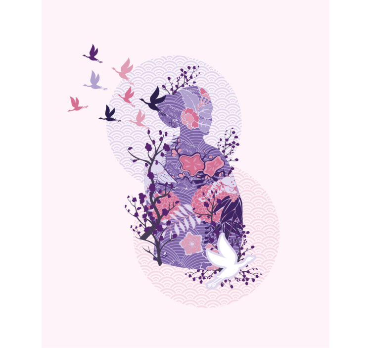 盲人花草艺术剪影作品 - TenStickers