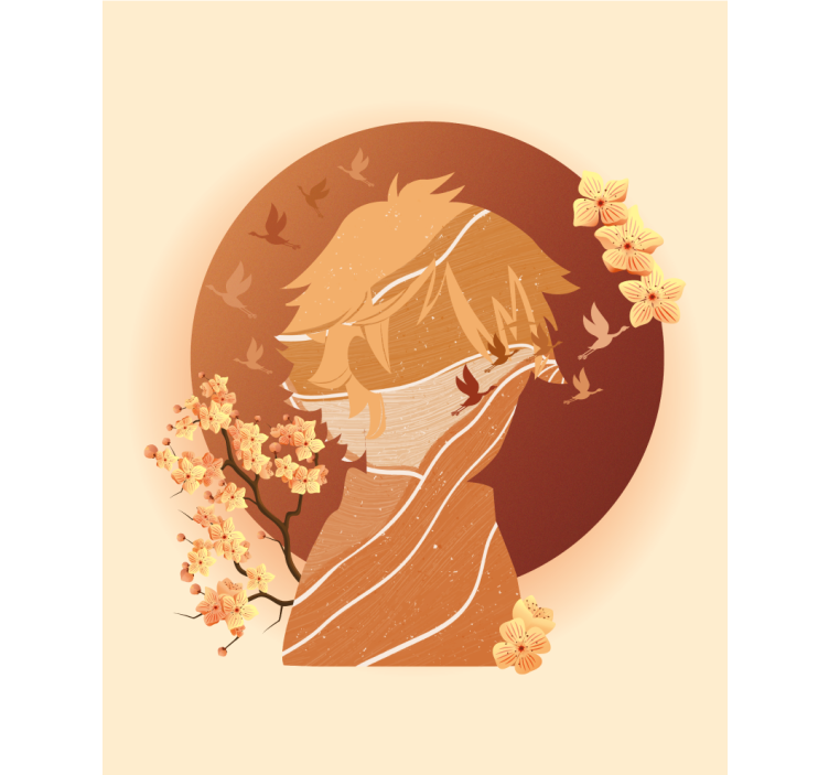 图案化的盲人与亚洲自然剪影相结合 - TenStickers