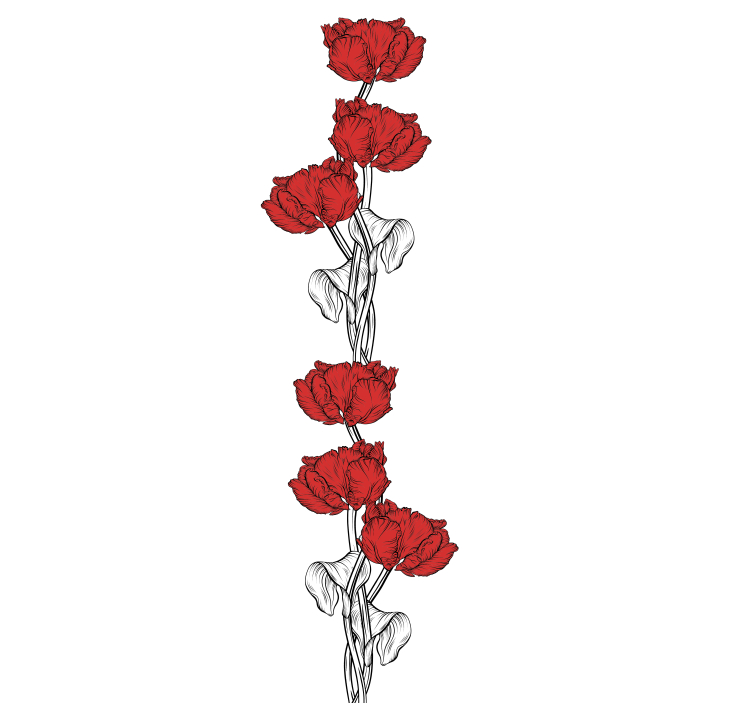 盲人花草优雅的红色花朵 - TenStickers