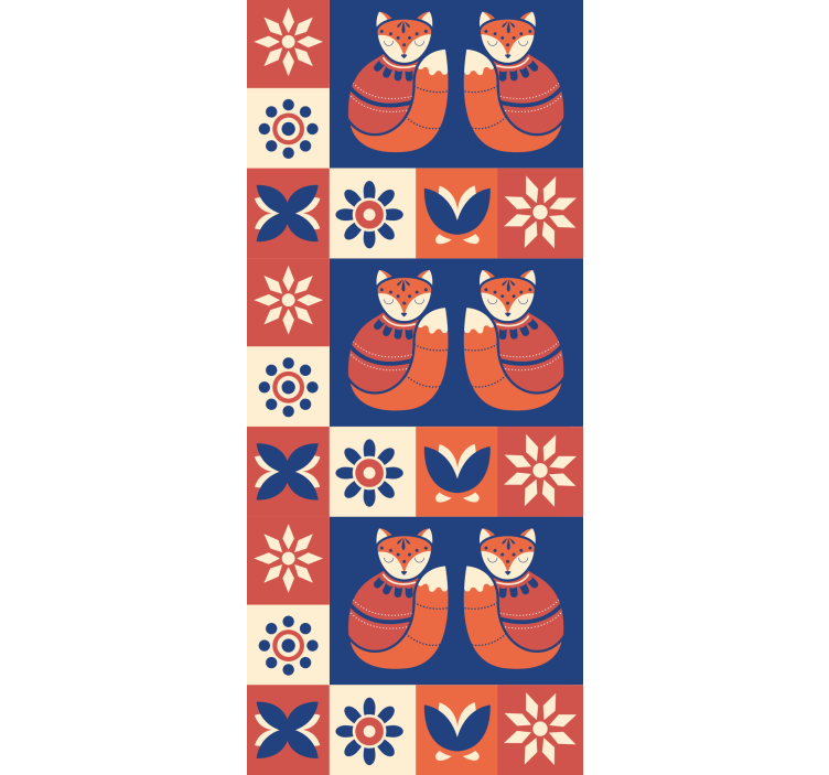 有动物的百叶窗迷人的狐狸图案 - TenStickers