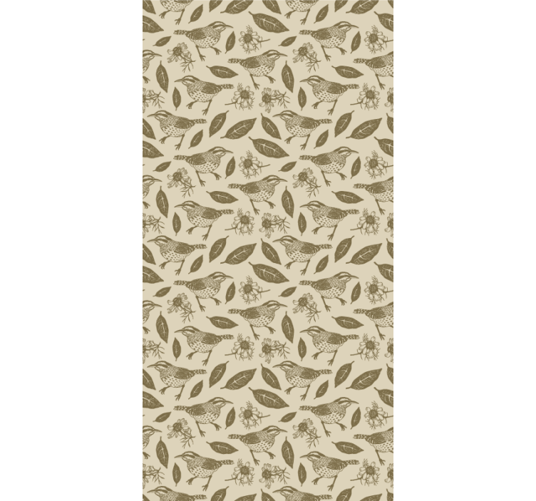 大自然中的鸟类和植物 主卧室卷簾 - TenStickers