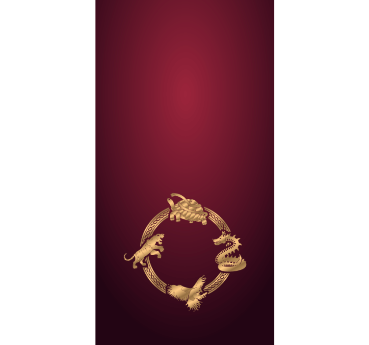 有动物的百叶窗与华丽金色生物 - TenStickers