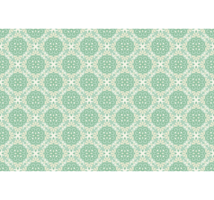 绿色花卉图案北欧卷簾 - TenStickers