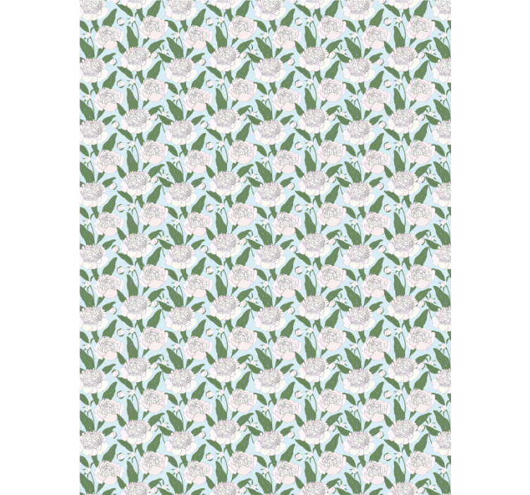 盲人花草白色牡丹图案 - TenStickers