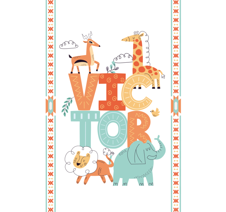 儿童盲人野兽名称拼图玩具 - TenStickers