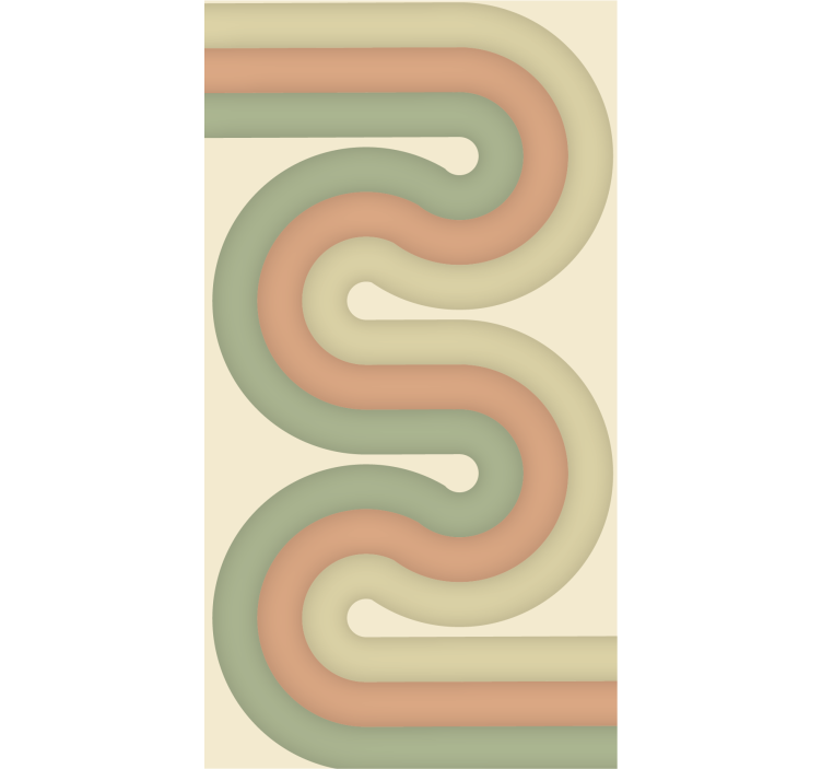 起居室盲道曲线线条图案 - TenStickers