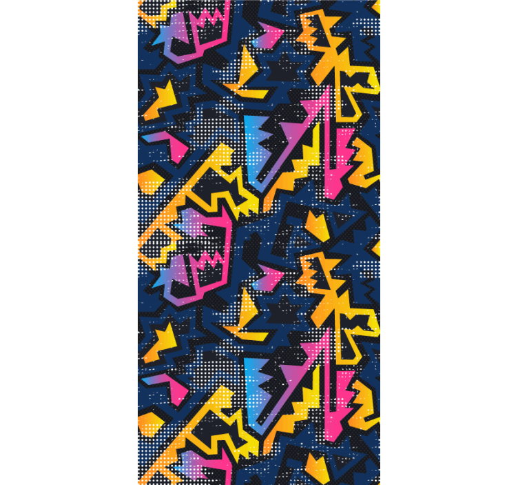 几何涂鸦少年卷簾 - TenStickers