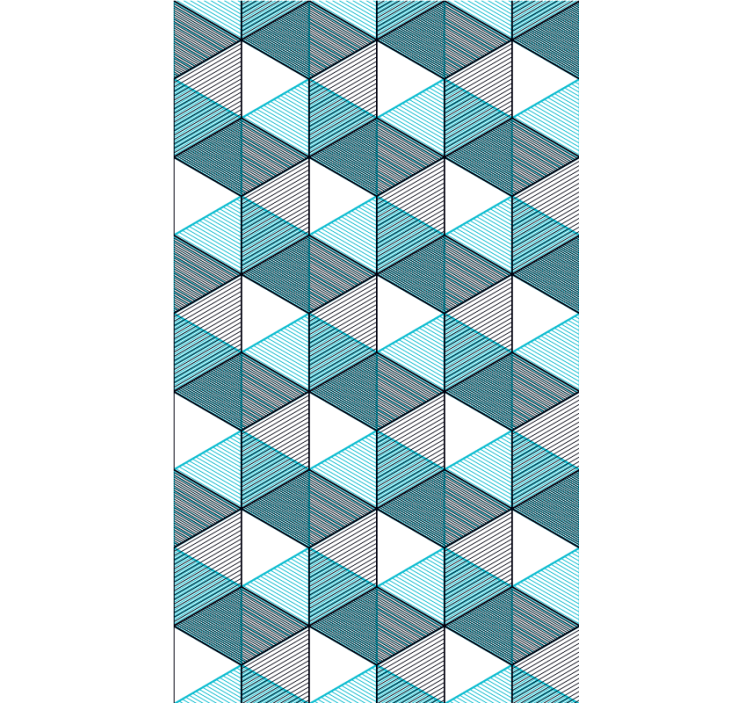 地理立方体错觉纹理和图案卷簾 - TenStickers