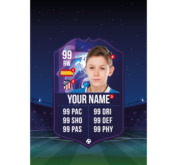 儿童卷簾 足球运动员卡 - TenStickers