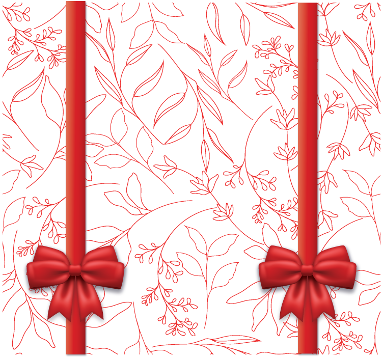 浪漫的卷簾 花卉图案与领带 - TenStickers