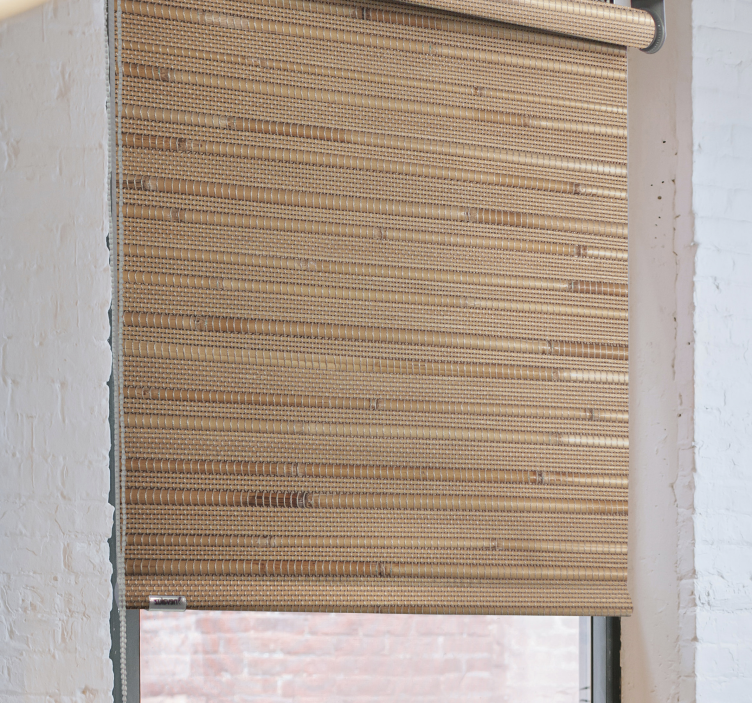 条纹浅棕色木板质朴卷簾 - TenStickers