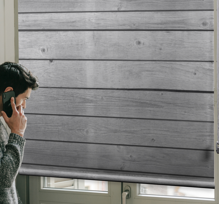 木制深灰色仿古卷簾 - TenStickers