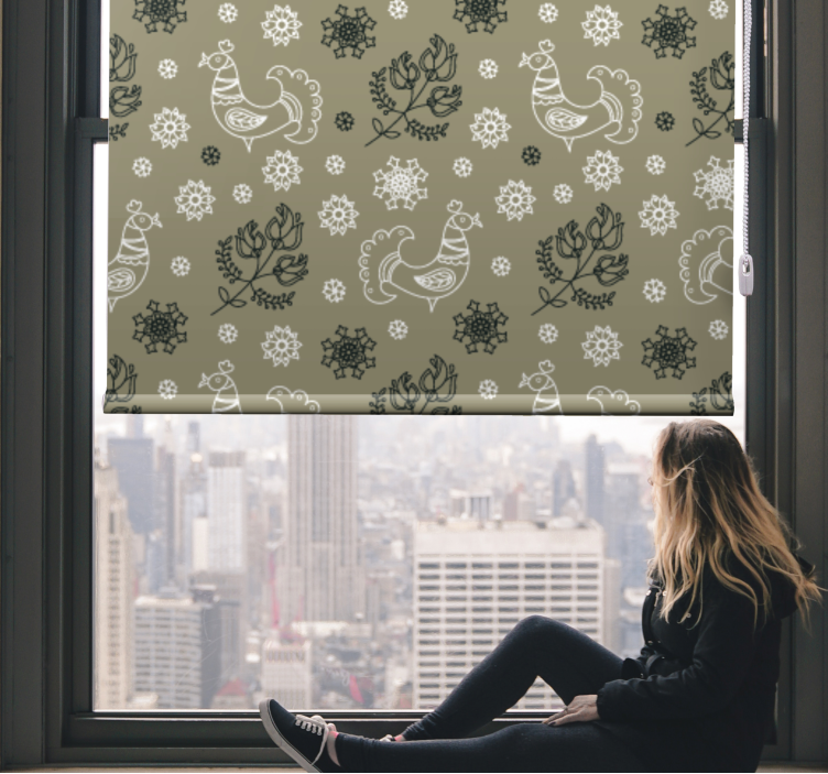 有动物的百叶窗，迷人的鸟类图案 - TenStickers