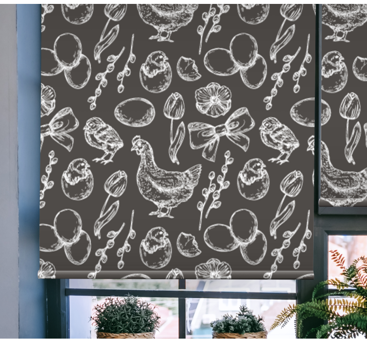 有动物的百叶窗迷人的鸡图案 - TenStickers