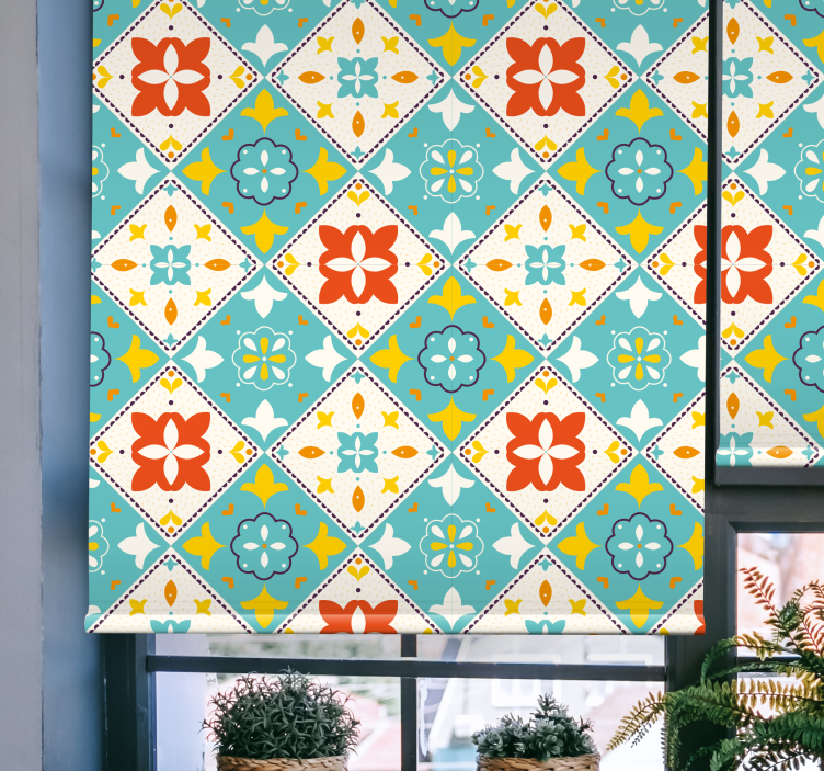 卫生间盲道配蓝色与米色瓷砖 - TenStickers